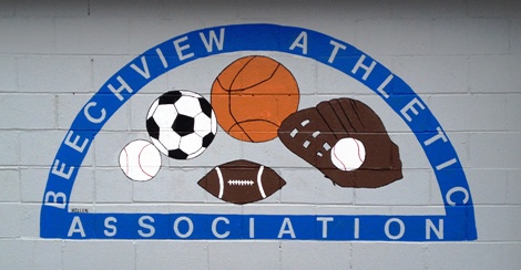 A Beechview Athletic Association mural at Venucci Field, just across from the spray park!