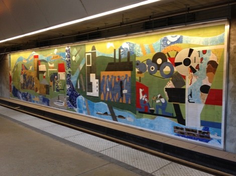 The mural in the Gateway Plaza T-stop